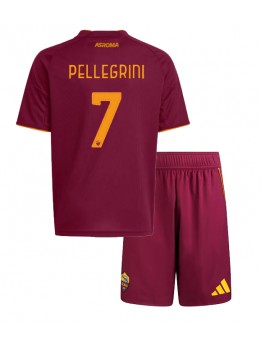 Billige AS Roma Lorenzo Pellegrini #7 Hjemmedraktsett Barn 2025-26 Kortermet (+ Korte bukser)